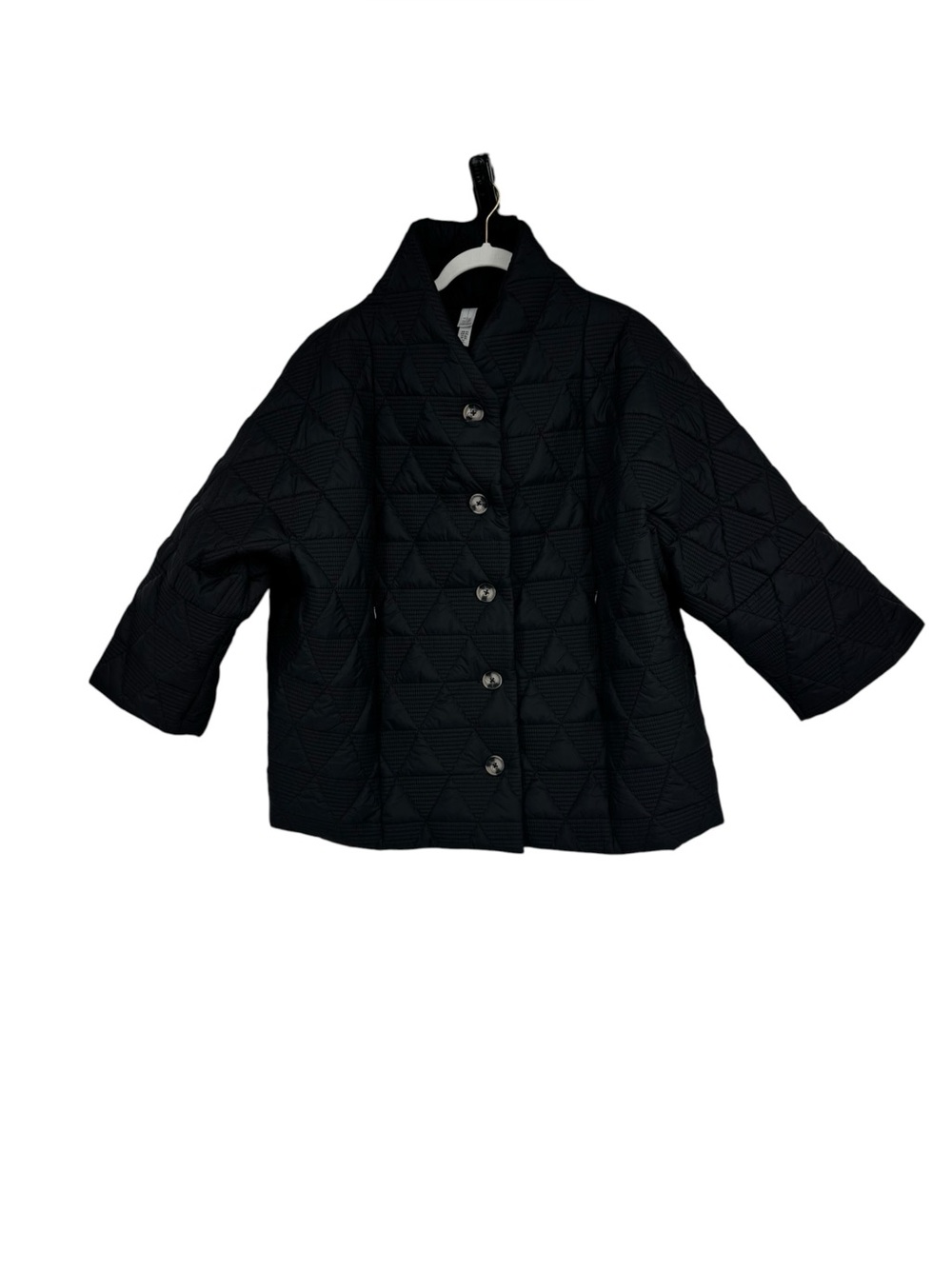 NWOTS Marla Wynne XL BLACK Triangle Quilted BF Puffer Jacket w Shawl Collar